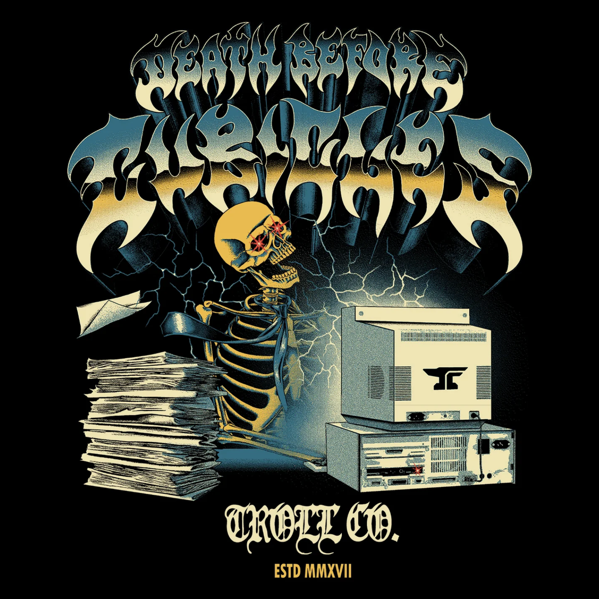 Troll Co. Men's "Death Before Cubical" CPU Graphic Hoodie Sweatshirts & Hoodies Troll Co.