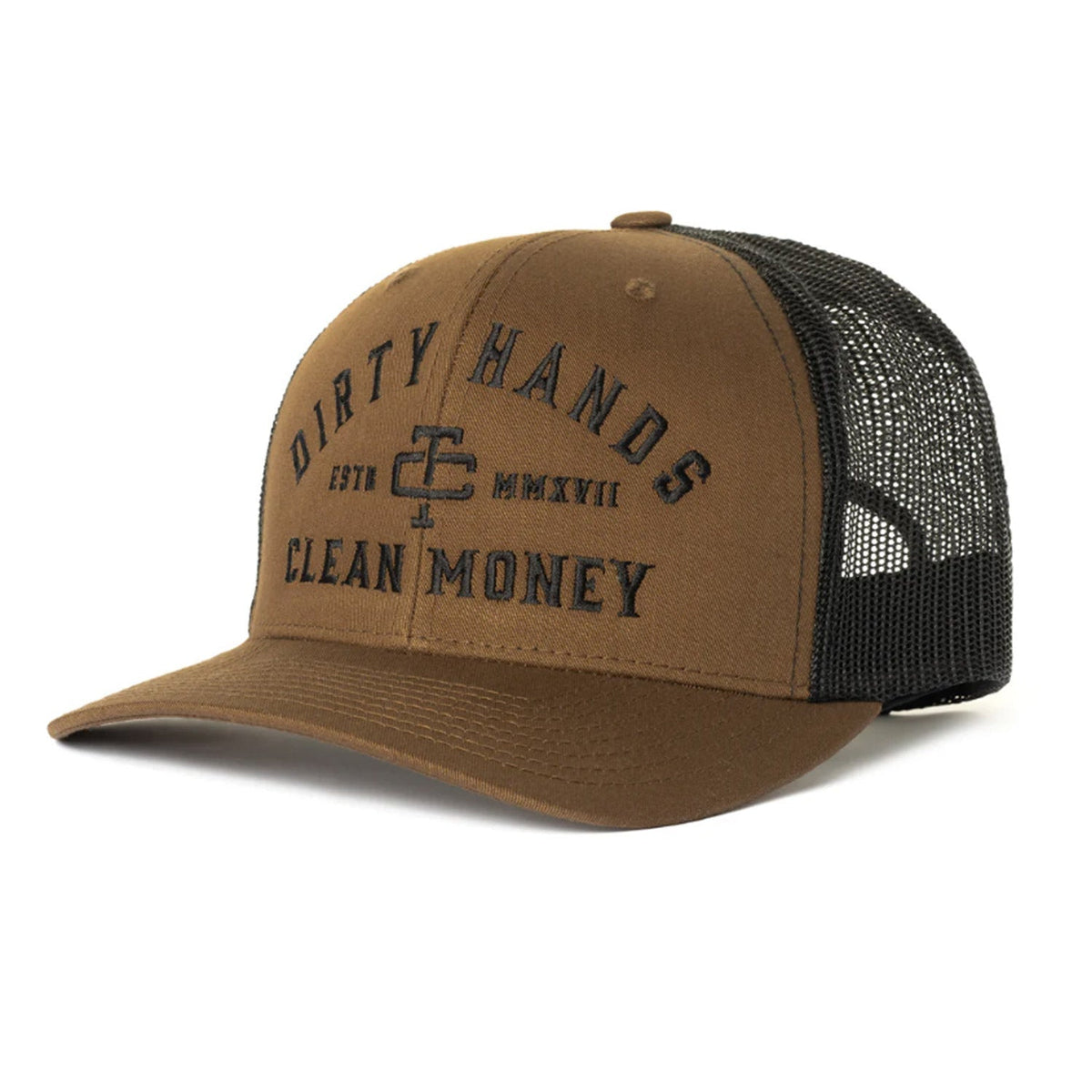 Troll Co. Catena "Dirty Hands Clean Money" Curved Brim Snapback Cap Hats & Caps Troll Co. Coyote Brown/Black OS