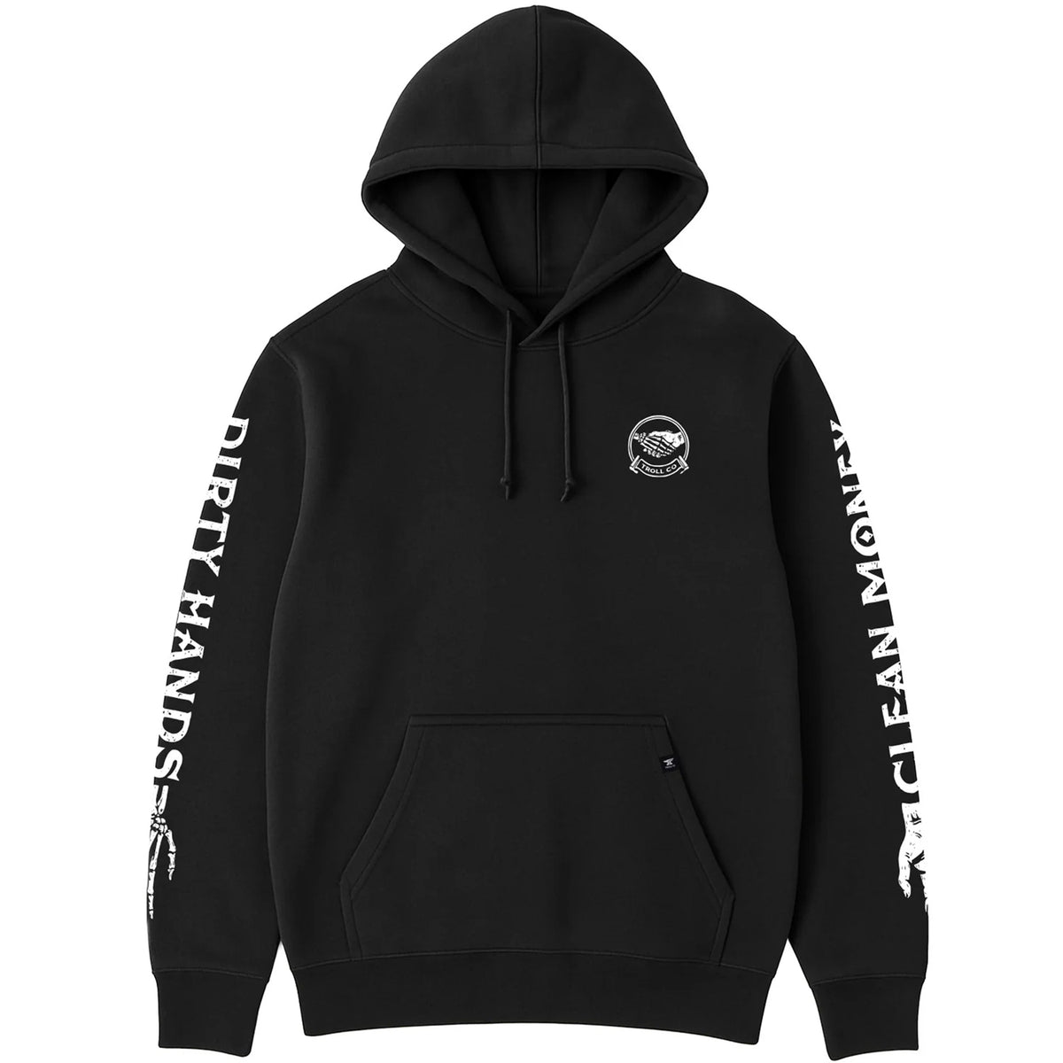 Troll Co. Men's "Dirty Hands Clean Money" Haggler Hands Hoodie Sweatshirts & Hoodies Troll Co. Black 2XL Reg