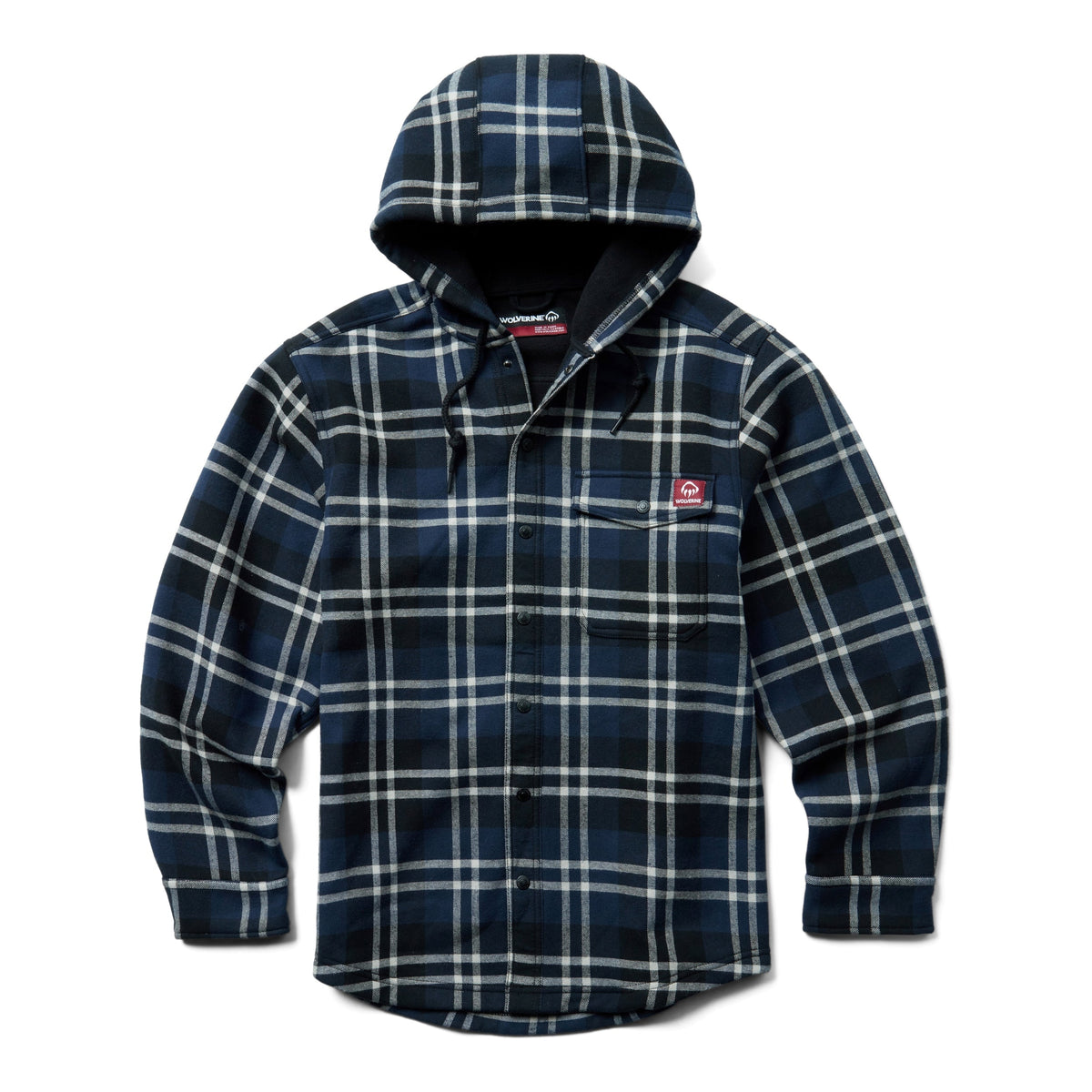 Wolverine Men's Bucksaw Bonded Flannel Shirt Jac Jackets & Coats Wolverine New Navy Plaid 2XL Reg