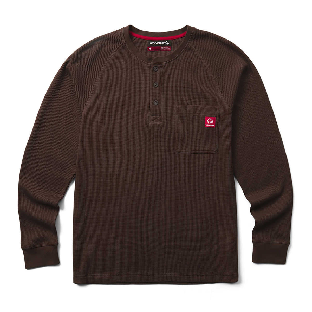 Wolverine Men's Walden II Thermal Pocket Long Sleeve Henley Long Sleeve T-Shirts Wolverine Java 2XL Reg
