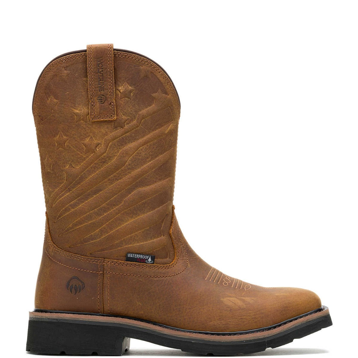 Wolverine Men's Rancher Flag LX Waterproof 10" Steel Toe Western Boot Work Boots Wolverine Brown 10 M