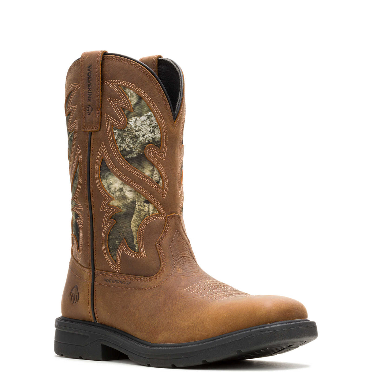 Wolverine Men's Rancher Level Pull On 10" Waterproof Steel Toe Western Boot Western Boots Wolverine