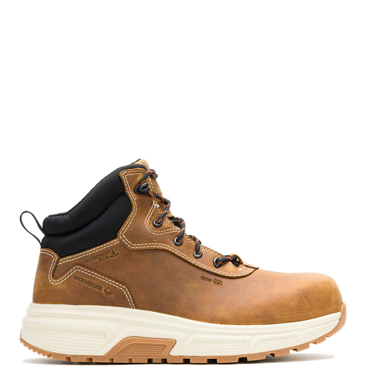 Wolverine Men's Ride Wedge CarbonMAX 6" Waterproof Composite Toe Work Boot Work Boots Wolverine Cashew 10 M