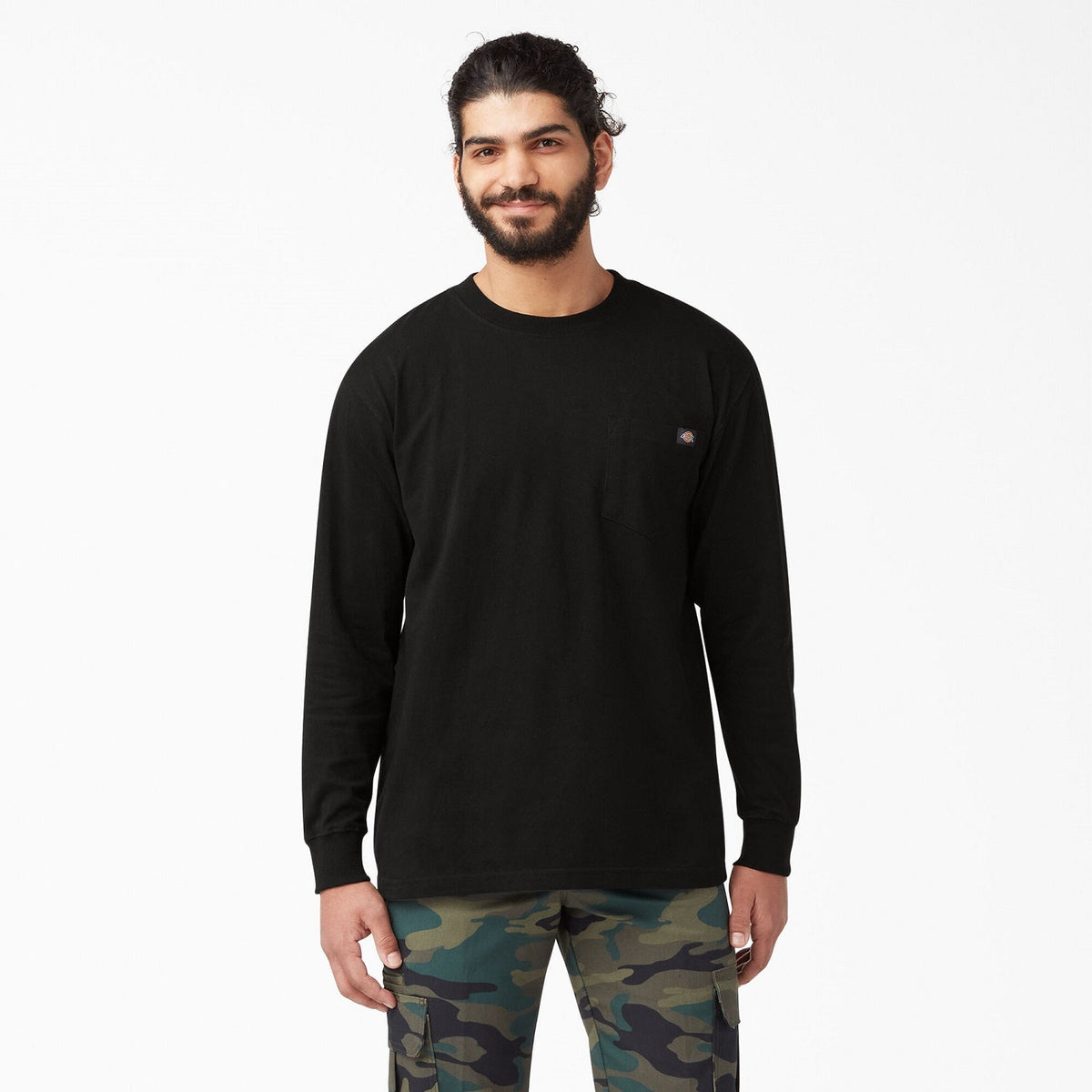 Dickies Men's Heavyweight Long Sleeve Crew Neck T-Shirt Long Sleeve T-Shirts Dickies Black 2XL Reg