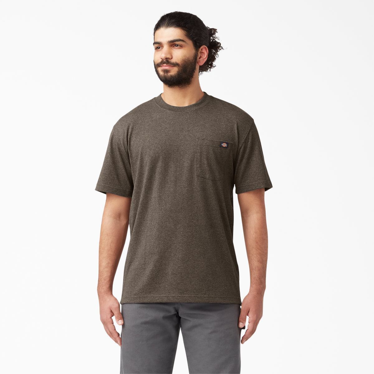 Dickies Men's Heavyweight Heathered Short Sleeve Pocket T-Shirt T-Shirts Dickies Chocolate Heather 2XL Reg