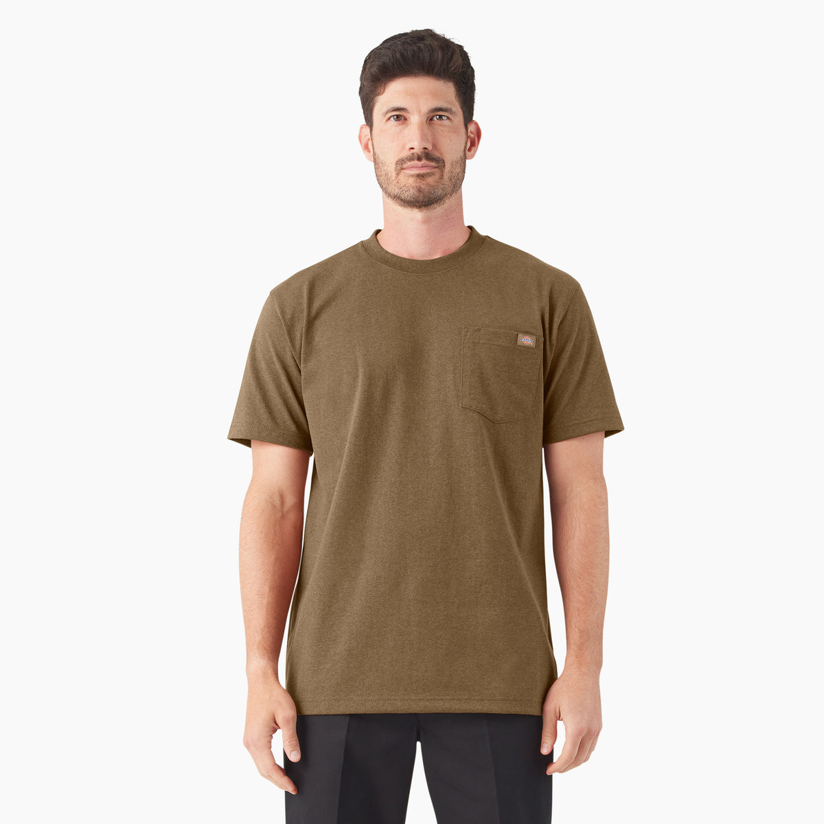 Dickies Men's Heavyweight Heathered Short Sleeve Pocket T-Shirt T-Shirts Dickies English Red Heather 2XL Reg