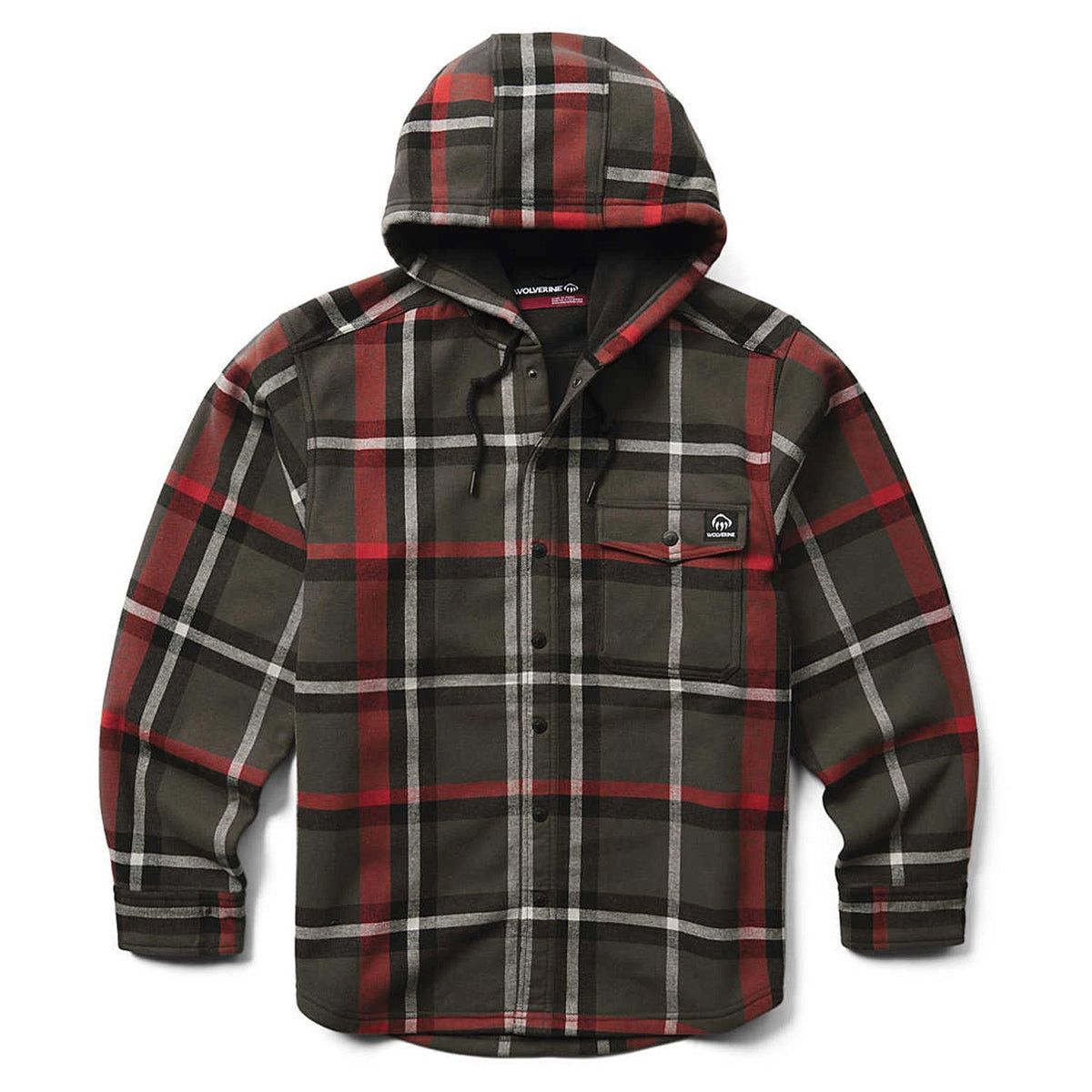 Wolverine Men's Bucksaw Bonded Flannel Shirt Jac Jackets & Coats Wolverine Dust Plaid 2XL Reg