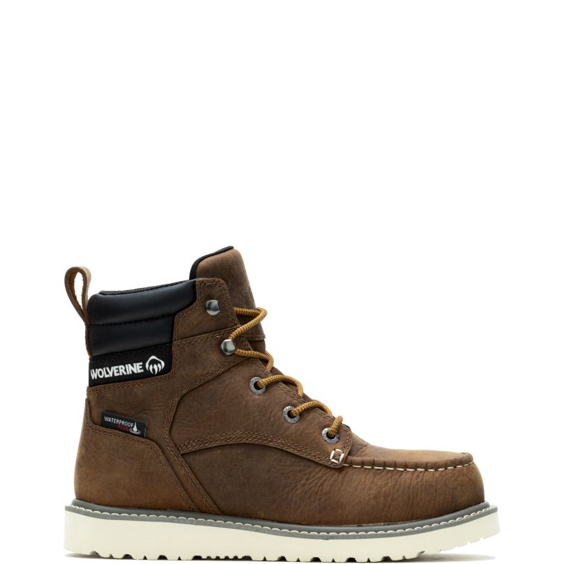 Wolverine Women's Trade Wedge 6" Moc-Toe Work Boot Work Boots Wolverine Sudan Brown 10 M