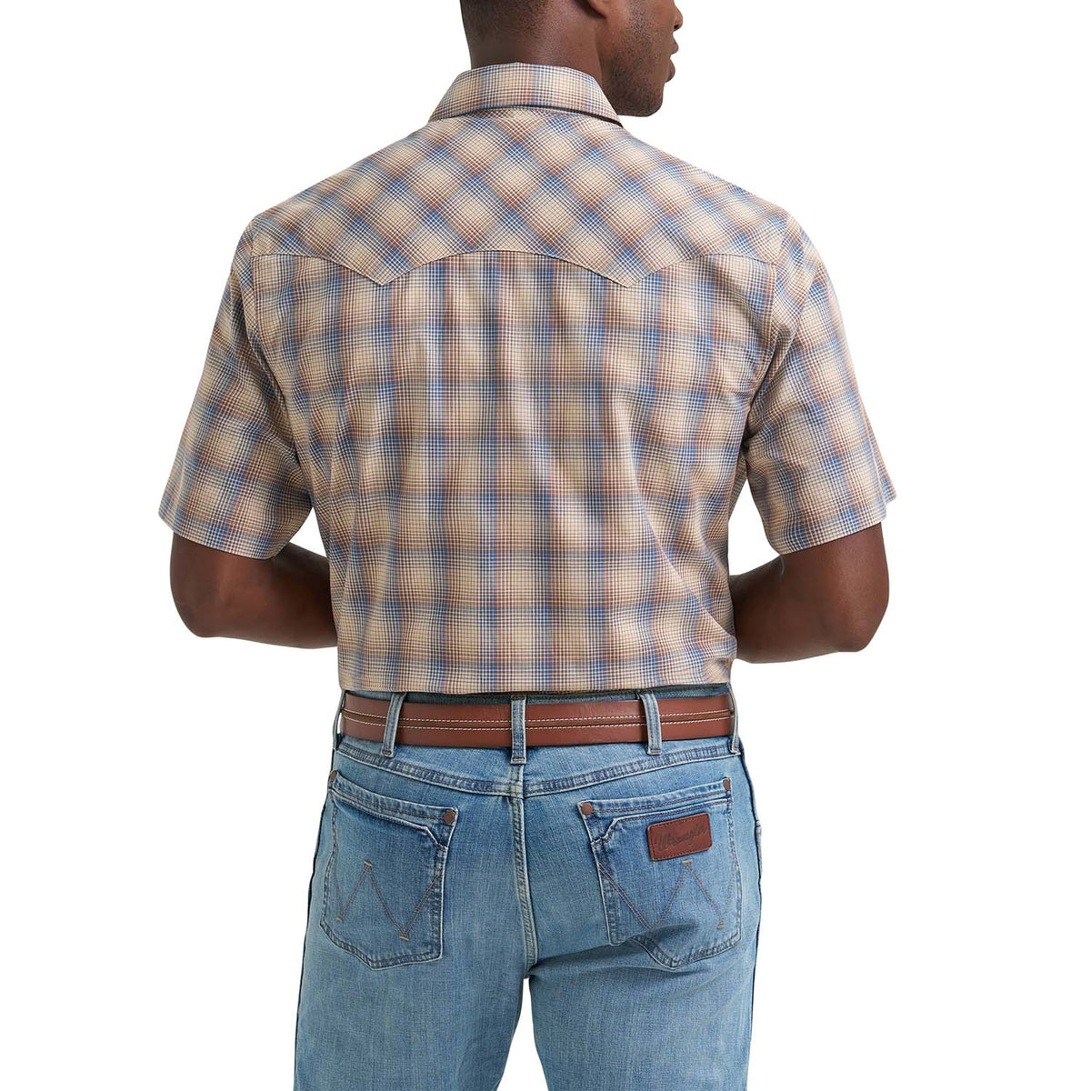 Wrangler Men's Wrangler Retro® Short Sleeve Sawtooth Pocket Western Snap Shirt Work Shirts Wrangler