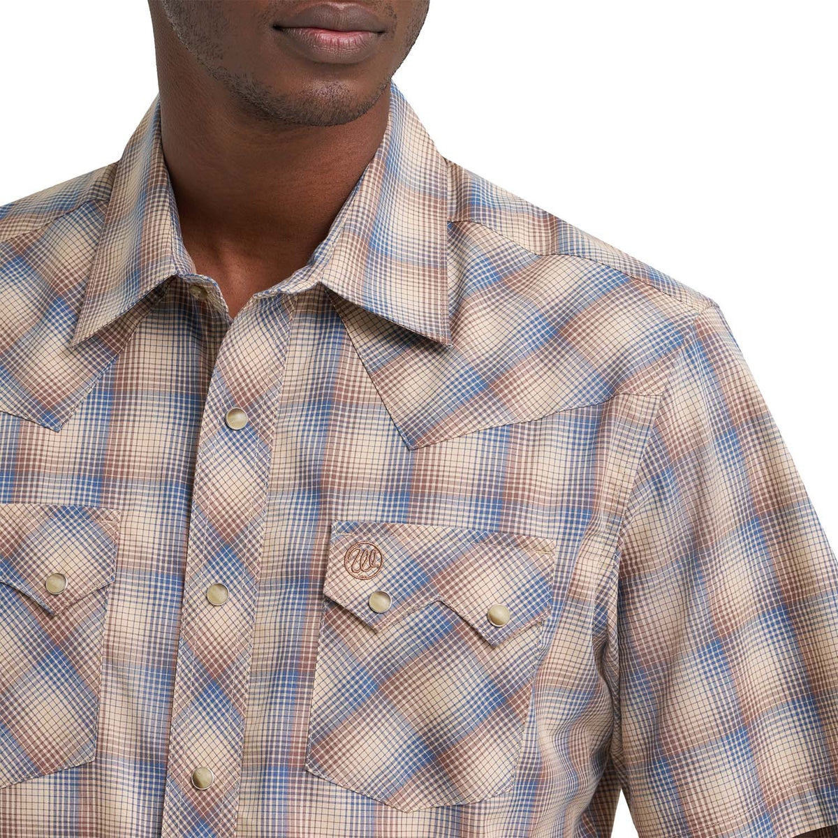 Wrangler Men's Wrangler Retro® Short Sleeve Sawtooth Pocket Western Snap Shirt Work Shirts Wrangler