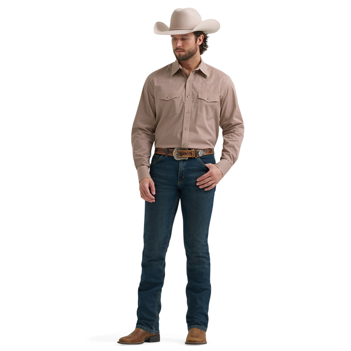 Wrangler Men's 20X Competition Advanced Comfort Long Sleeve Two Pocket Western Snap Shirt Work Shirts Wrangler