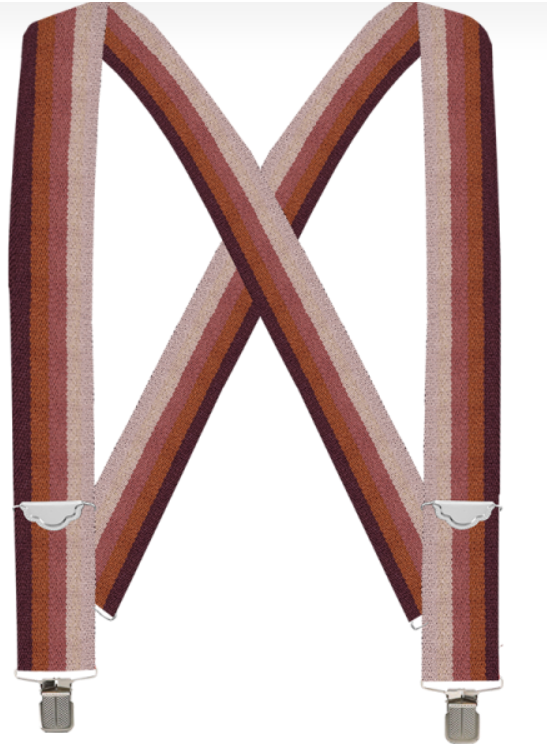 Welch 2" GC X-Back Suspender Belts & Suspenders Welch Brown Ombre Striped 46 Inch 2 Inch