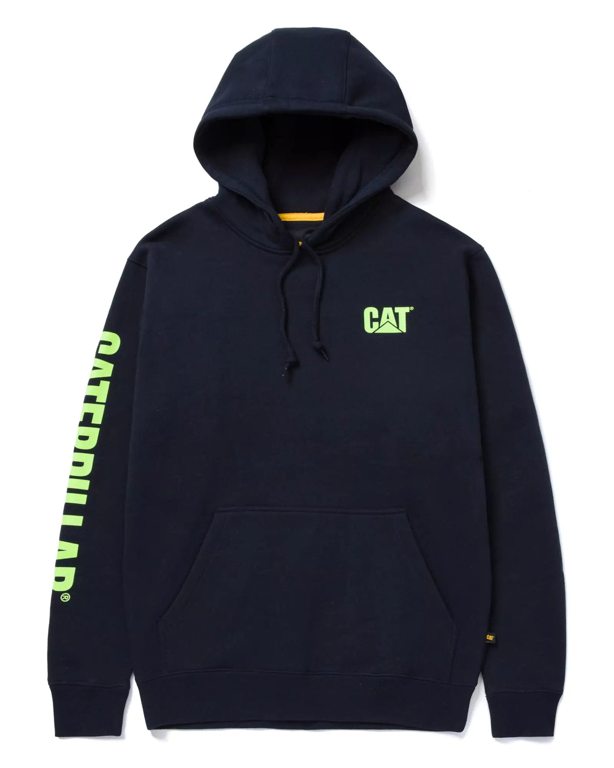 CAT Men's Banner Logo Hooded Sweatshirt Sweatshirts & Hoodies CAT Eclipse/Hi-Vis Yellow 2XL Reg