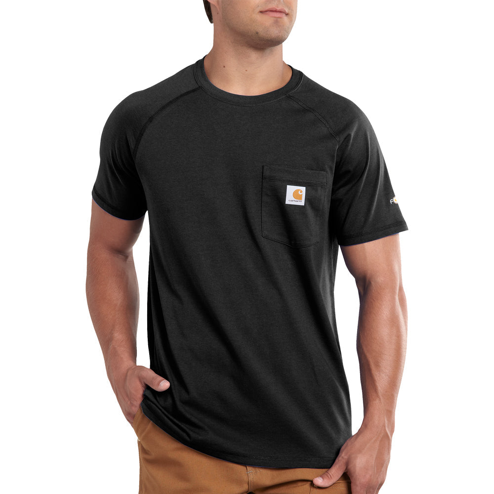 Carhartt Men's Force® Delmont Short Sleeve T-Shirt_Black T-Shirts Carhartt