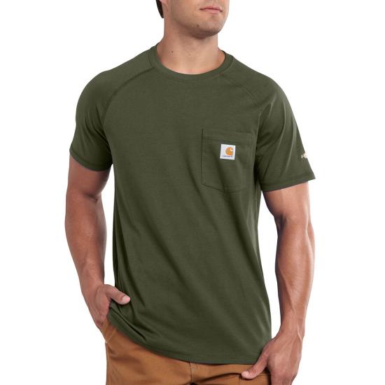 Carhartt Men's Force® Delmont Short Sleeve T-Shirt_Moss T-Shirts Carhartt