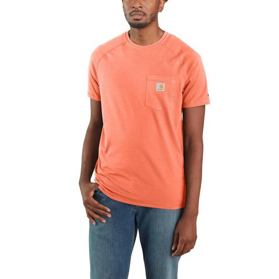 Carhartt Men's Force® Delmont Short Sleeve T-Shirt_Pumpkin T-Shirts Carhartt