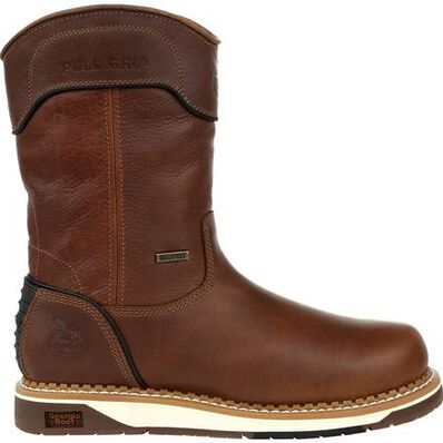 Georgia Boot Men's AMP Waterproof EH 10" Wedge Sole Soft Toe Wellington Boot Western Boots Georgia Boot