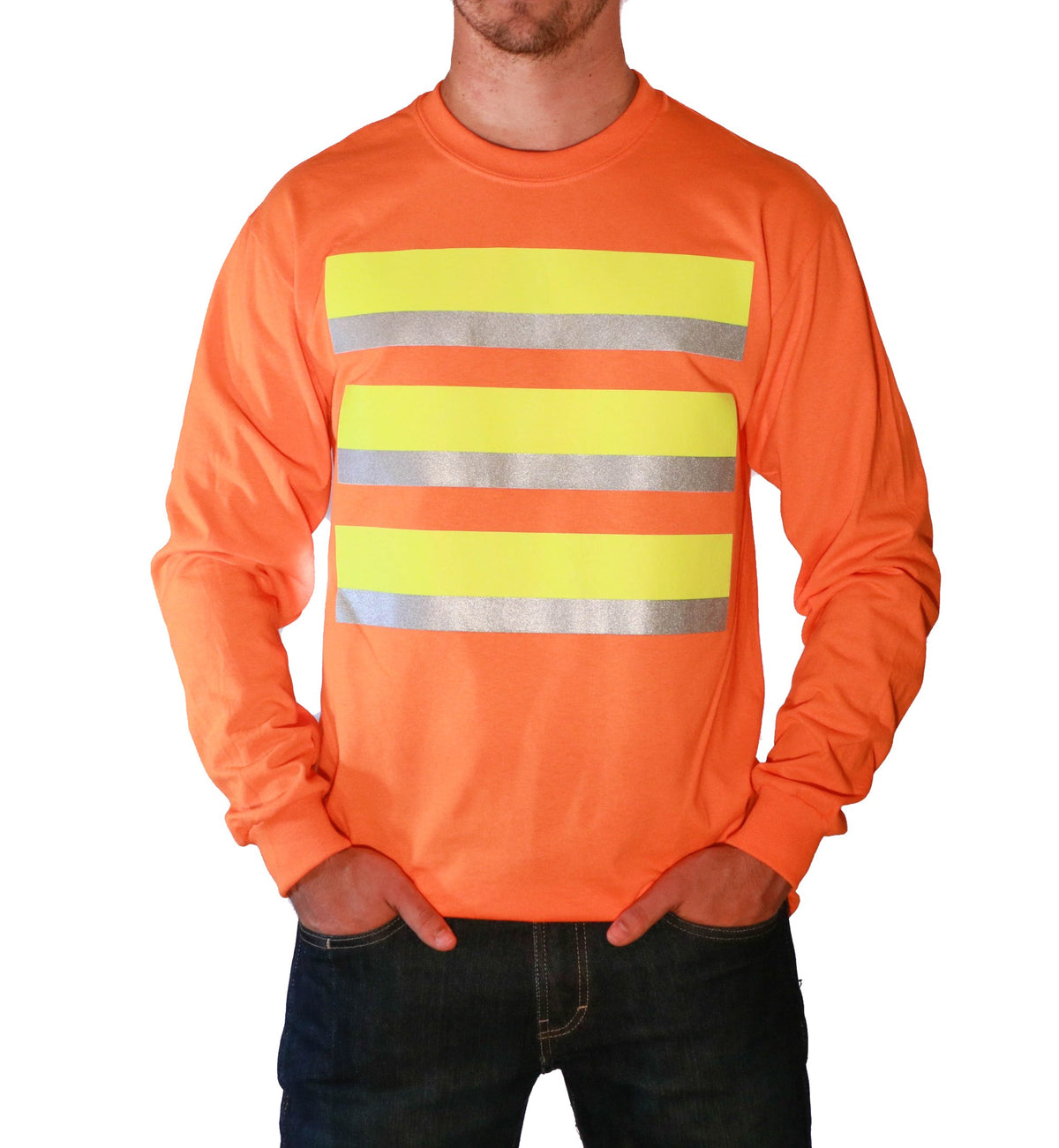 Whistle Workwear Safety Long Sleeve T-Shirt_Orange Long Sleeve T-Shirts Whistle Workwear Safety Orange 2XL Reg