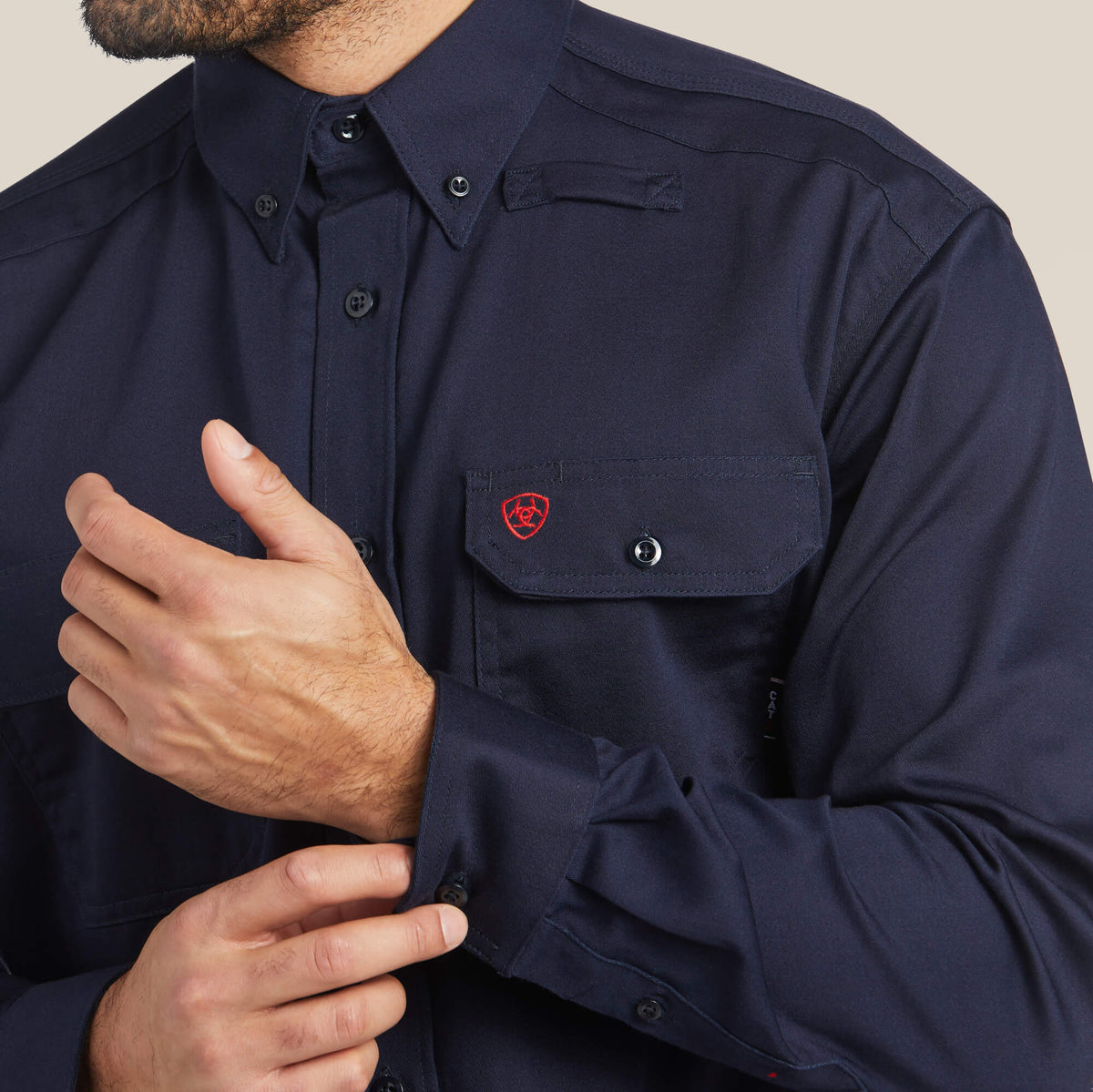 Ariat Men's FR Solid Long Sleeve Button-Down Work Shirt Work Shirts Ariat