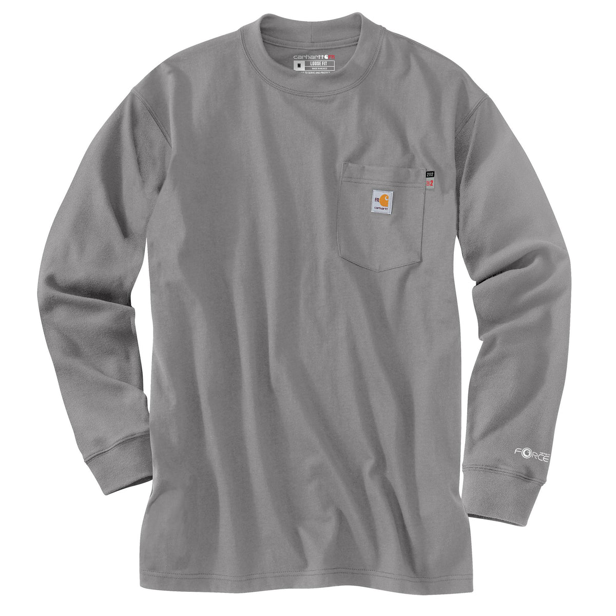 Carhartt Men's Flame Resistant Force Long Sleeve T-Shirt Long Sleeve T-Shirts Carhartt Asphalt 2XL Reg