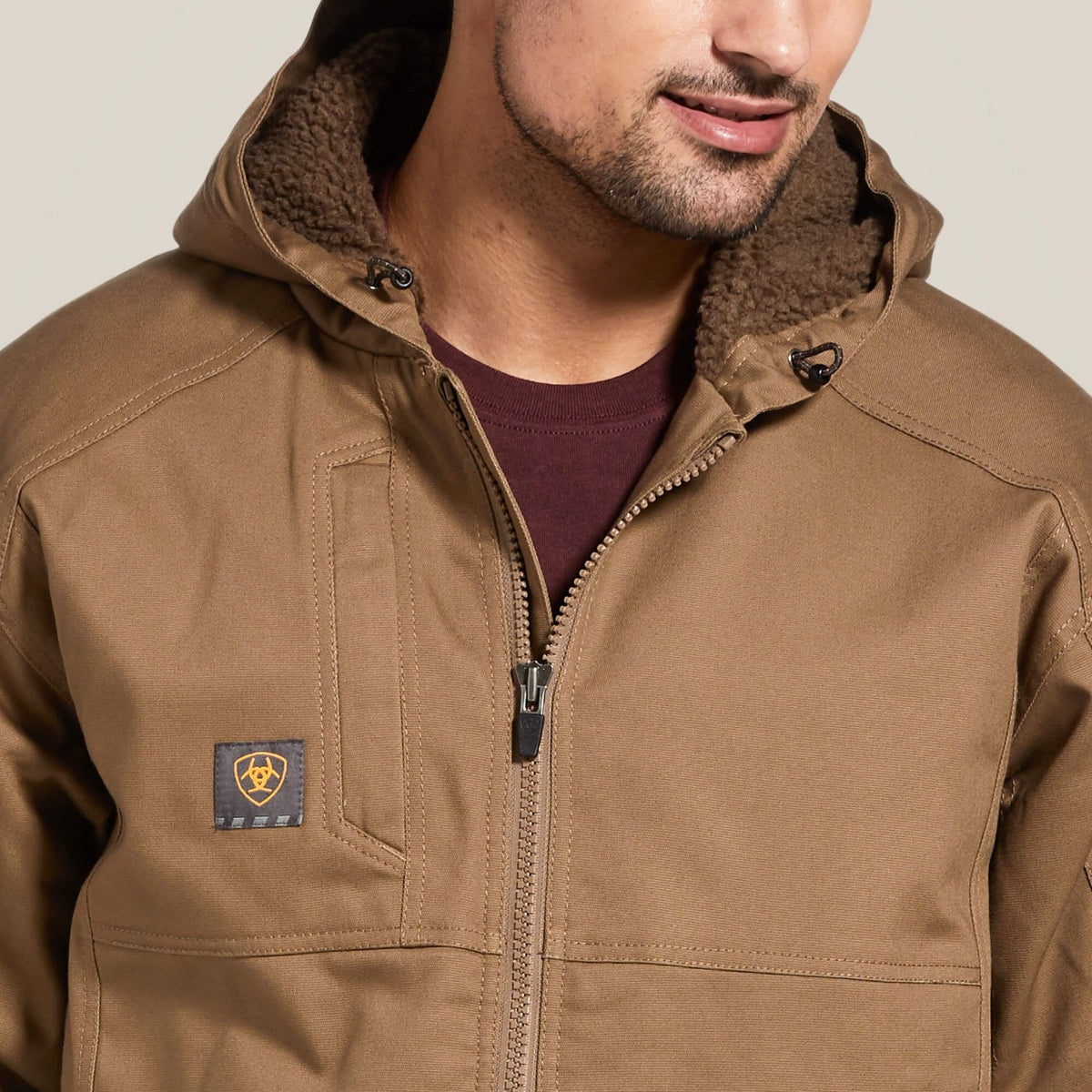 Ariat Men&#39;s DuraCanvas Sherpa Lined Hooded Jacket - Work World - Workwear, Work Boots, Safety Gear