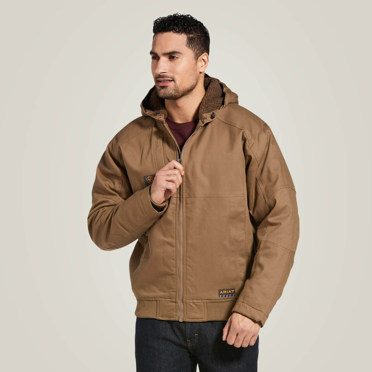 Ariat Men&#39;s DuraCanvas Sherpa Lined Hooded Jacket - Work World - Workwear, Work Boots, Safety Gear