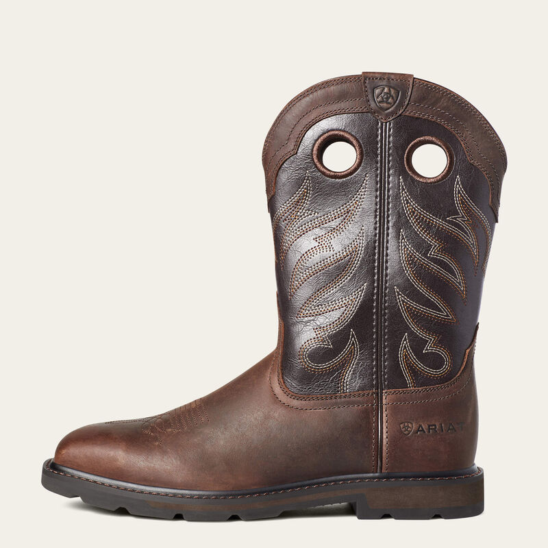 Ariat Men's Groundwork 11" EH Slip Resistant Western Boot Western Boots Ariat Brown 10 2E