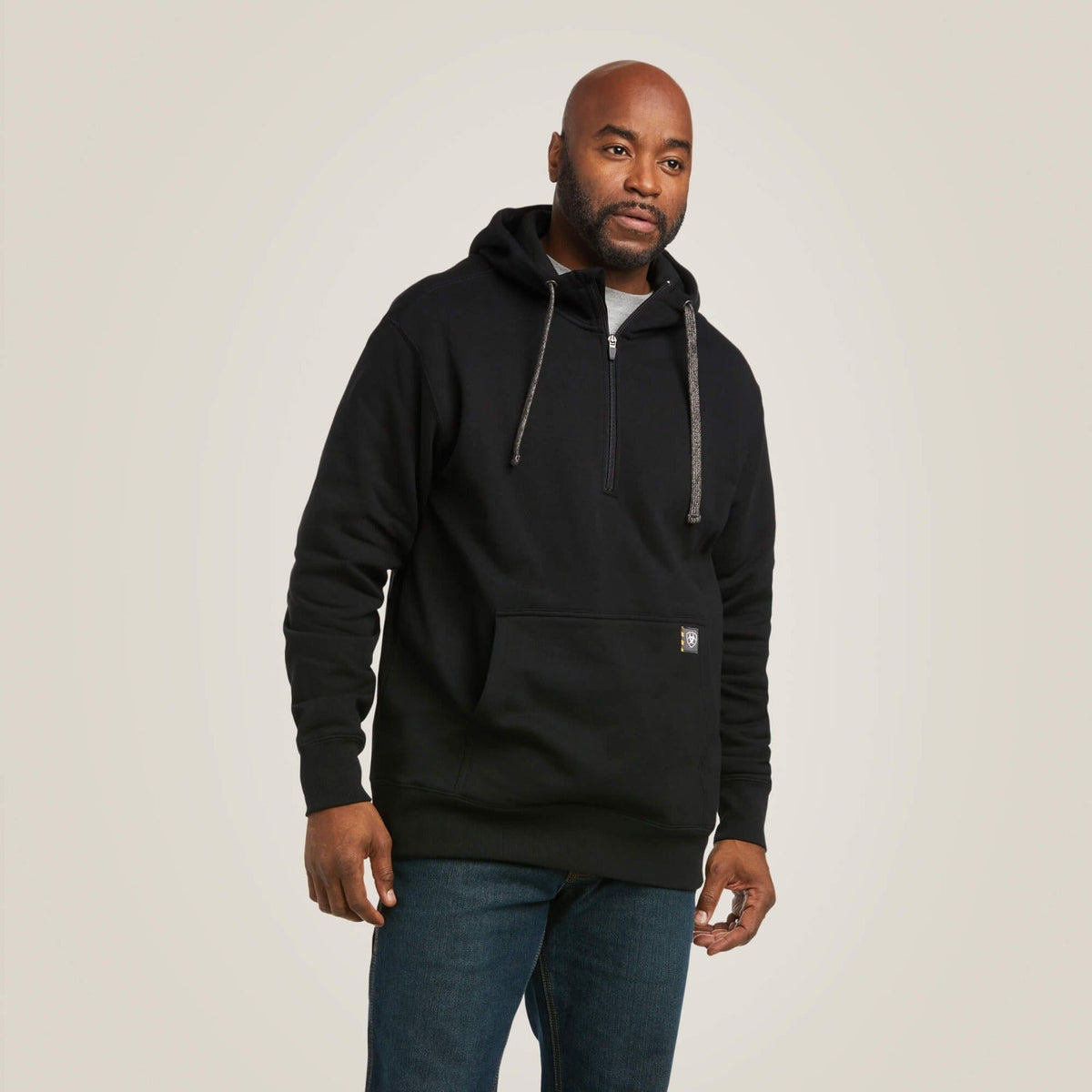 Ariat Men's Rebar Workman Quarter Zip Hoodie Sweatshirts & Hoodies Ariat Black 2XL Reg