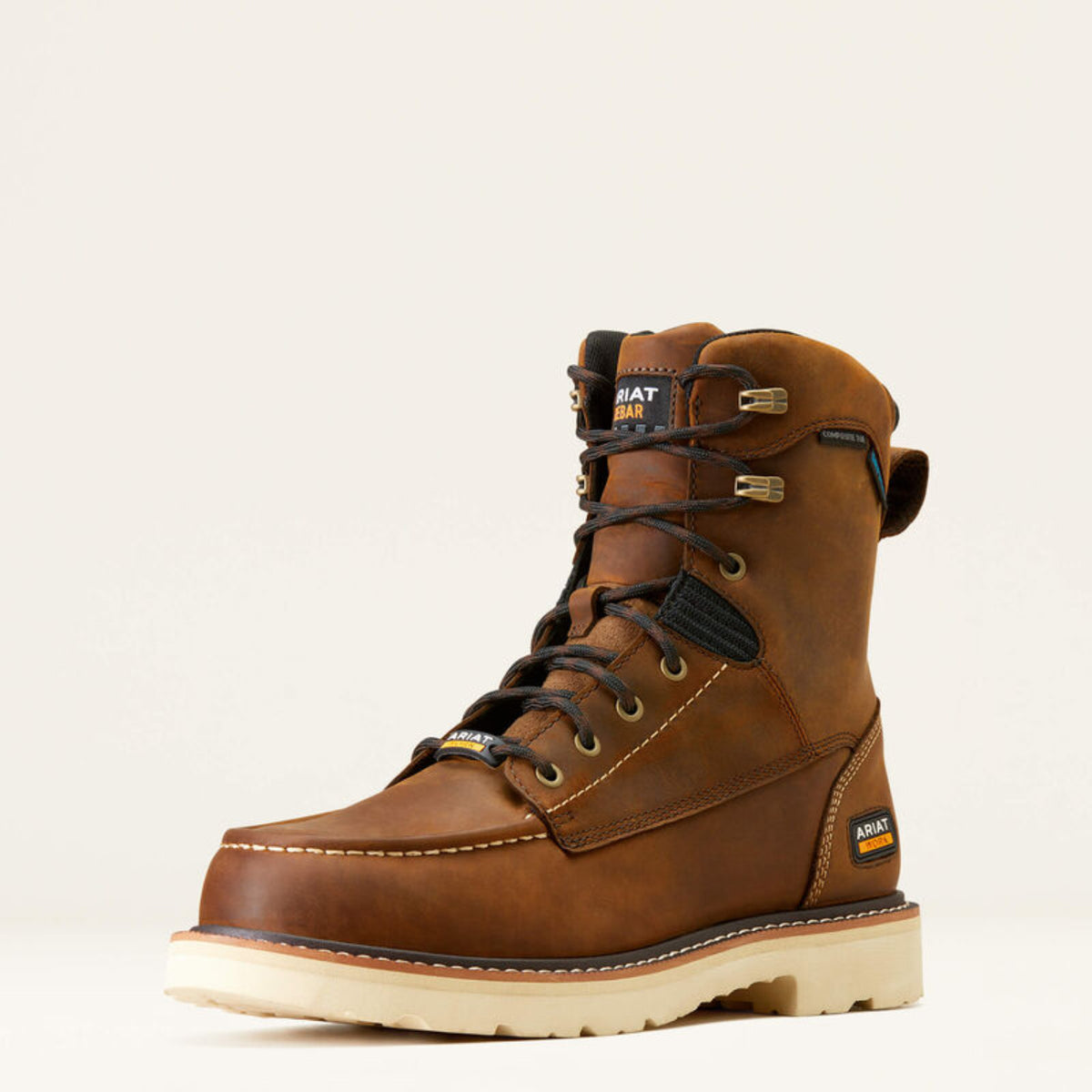 Ariat Men&#39;s Rebar Lift 8&quot; Waterproof EH Moc Comp Toe Work Boot - Work World - Workwear, Work Boots, Safety Gear