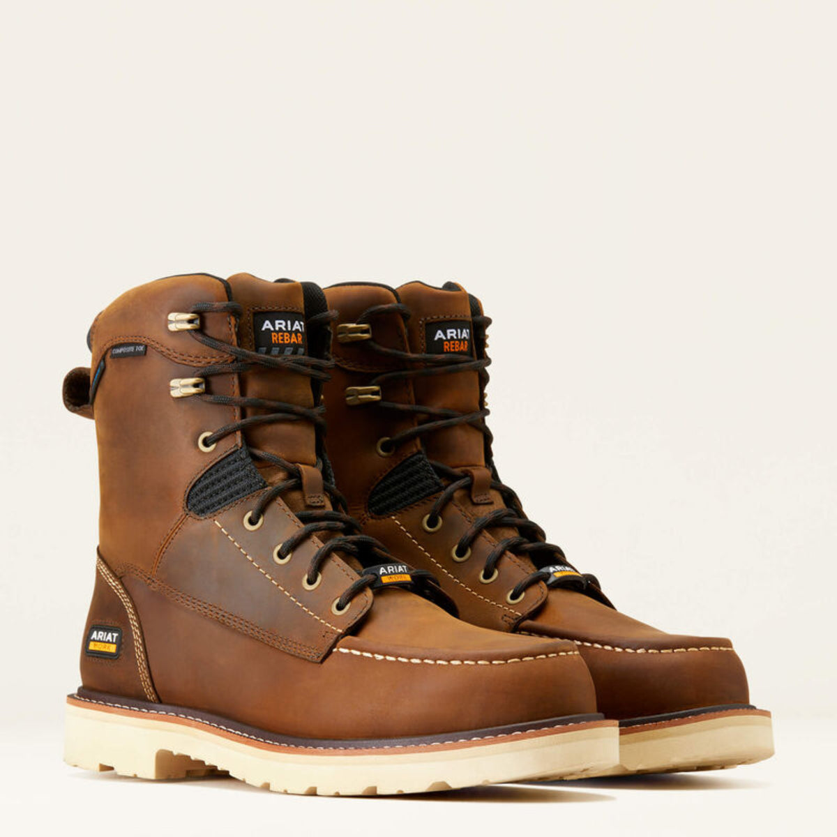 Ariat Men&#39;s Rebar Lift 8&quot; Waterproof EH Moc Comp Toe Work Boot - Work World - Workwear, Work Boots, Safety Gear