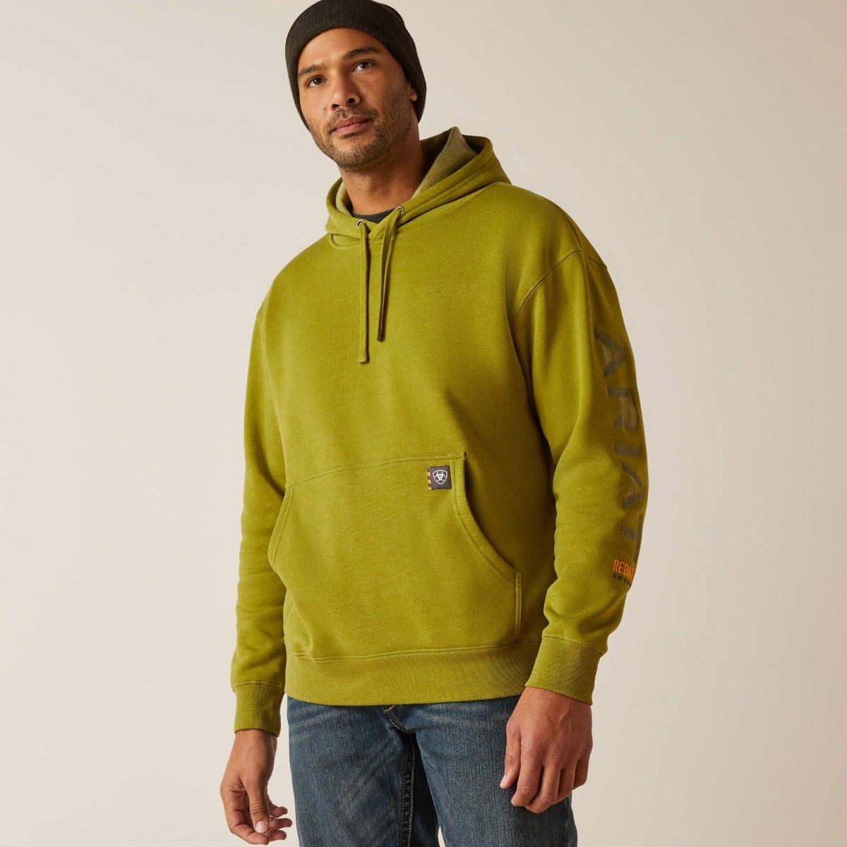 Ariat Men's Rebar Graphic Sleeve Hooded Sweatshirt Sweatshirts & Hoodies Ariat Going Green Heather 2XL Reg