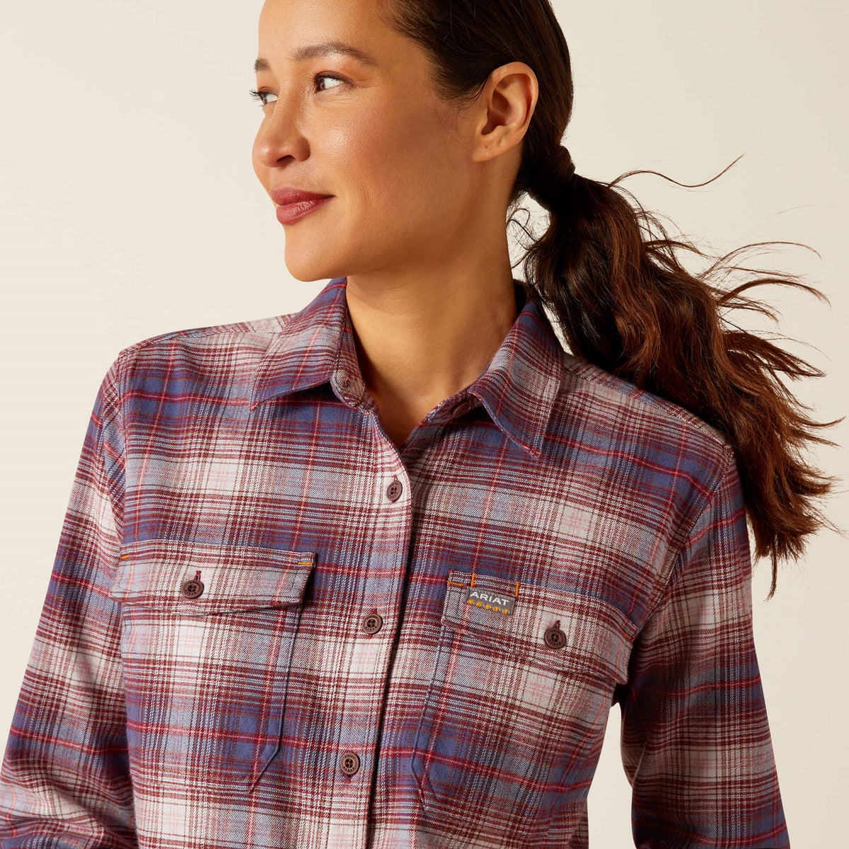 Ariat Women&#39;s Rebar Flannel DuraStretch Button-Down Work Shirt - Work World - Workwear, Work Boots, Safety Gear