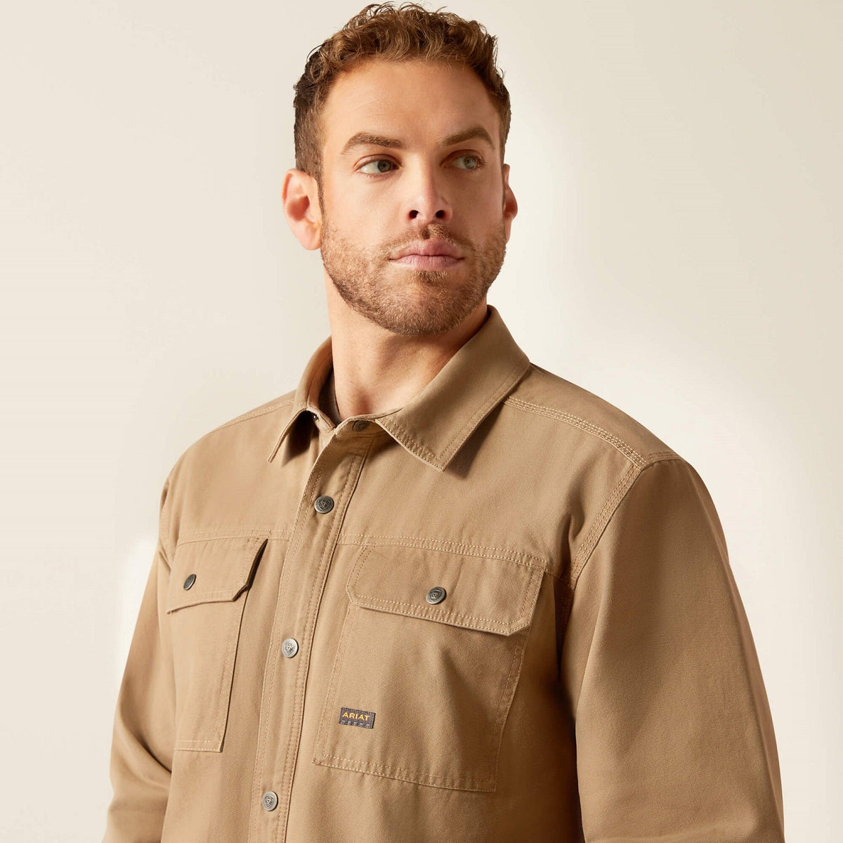 Ariat Men's Rebar Canvas Snap-Front Shirt Jacket Jackets & Coats Ariat