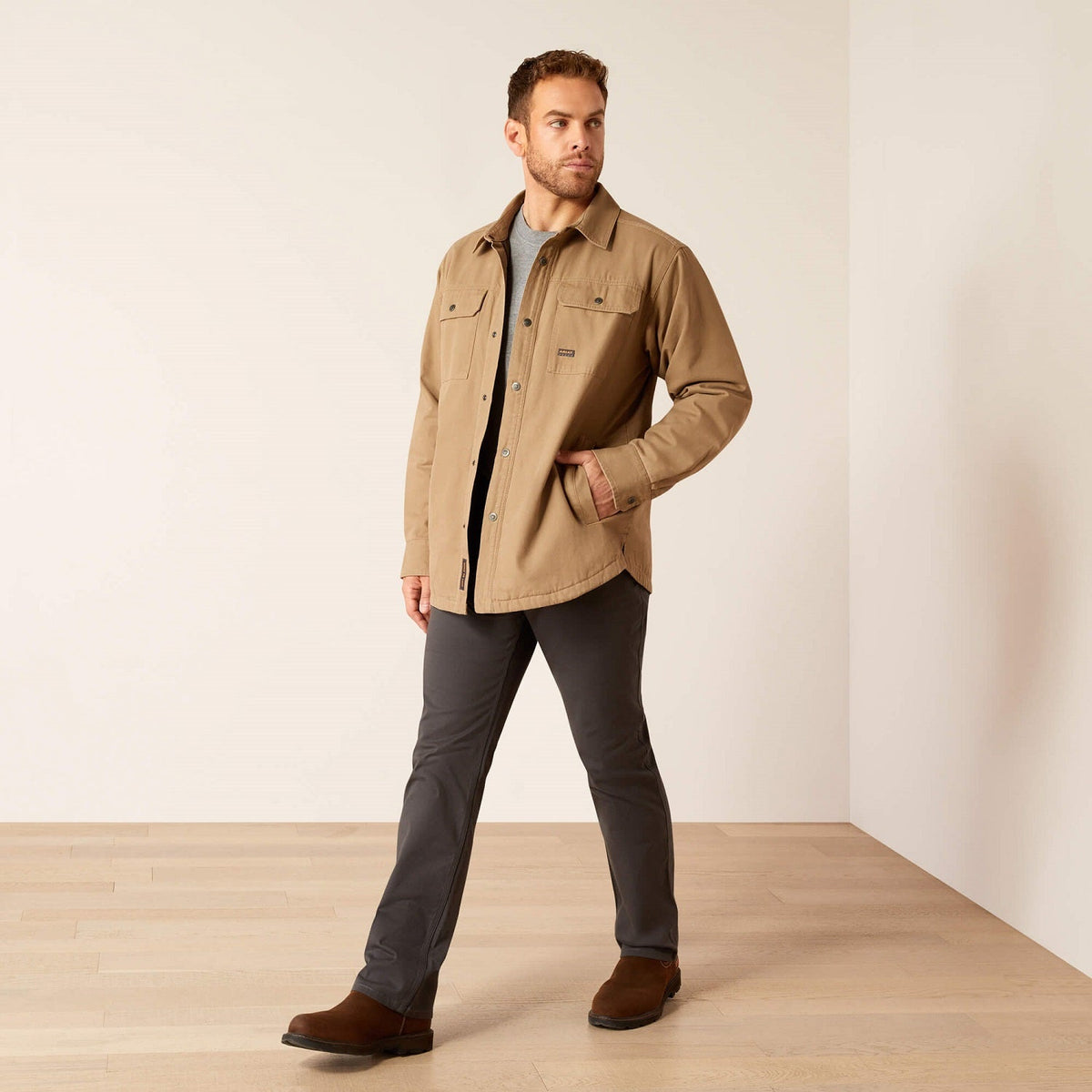 Ariat Men's Rebar Canvas Snap-Front Shirt Jacket Jackets & Coats Ariat