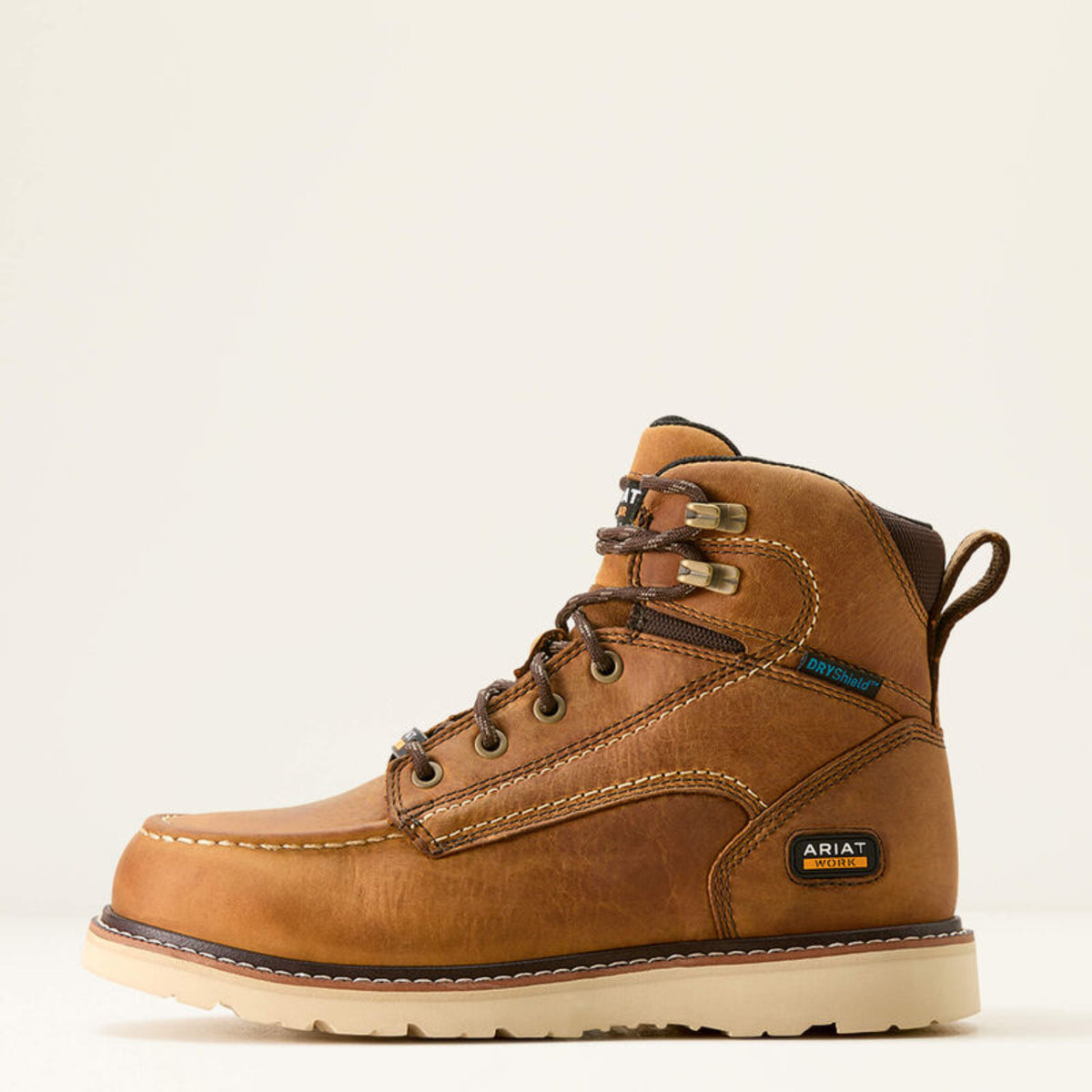 Ariat Women's Rebar 6" Waterproof Moc Toe Work Boot Work Boots Ariat Antique Brown 10 B