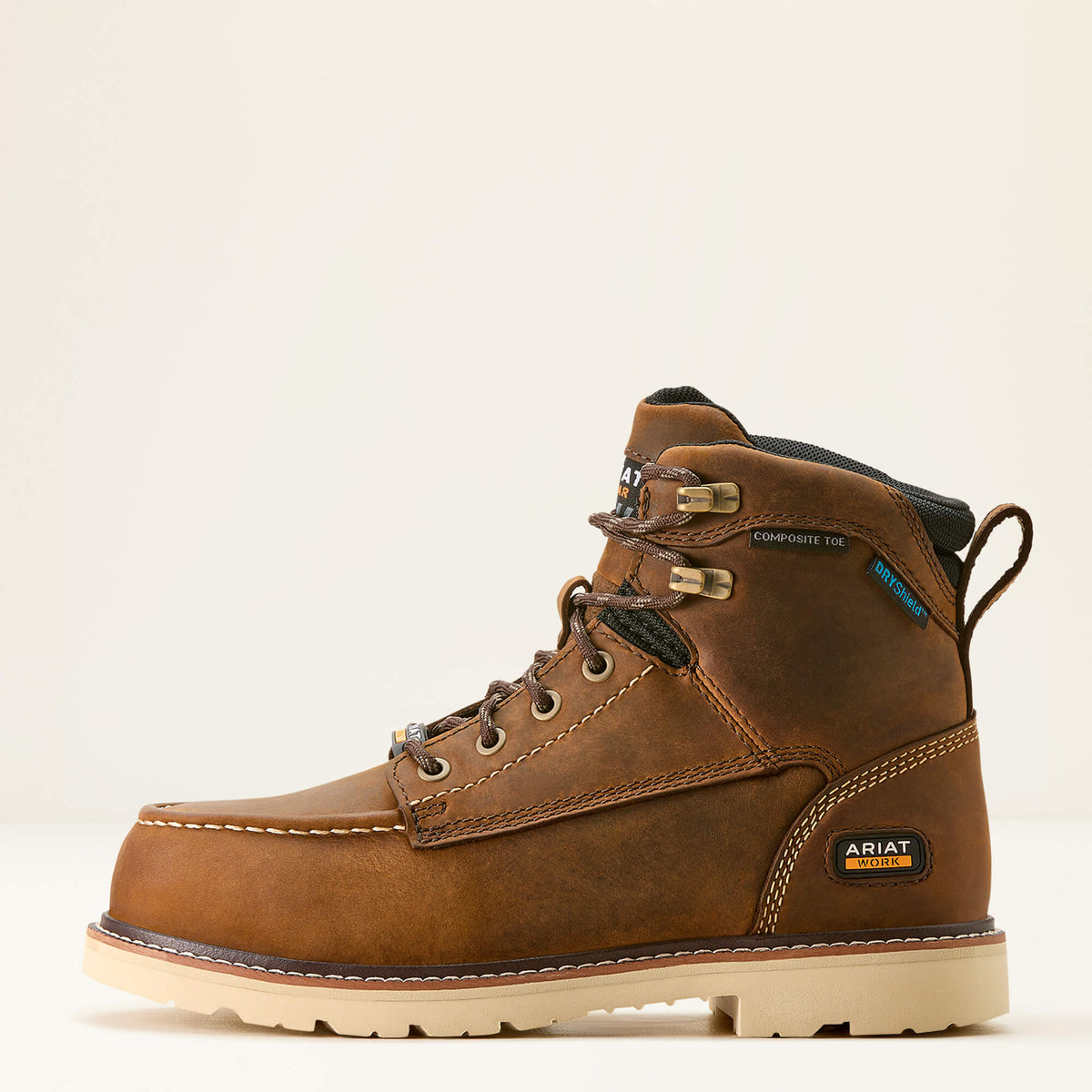 Ariat Women's Rebar Lift Waterproof Comp Toe Work Boot Work Shoes Ariat Distressed Brown 10 B