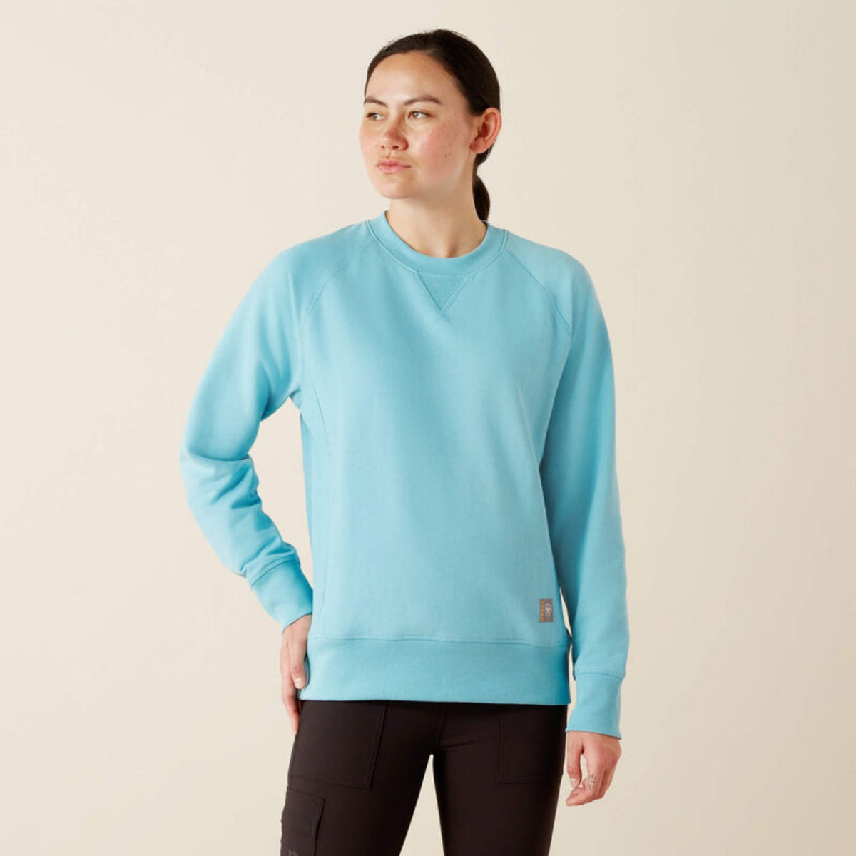 Ariat Women's Rebar Workman Washed Fleece Sweatshirt Sweatshirts & Hoodies Ariat Milky Blue 1XL Plus