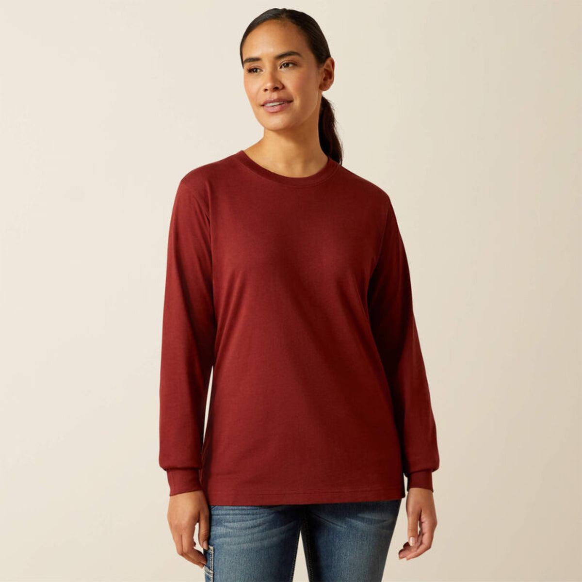Ariat Women's Rebar CottonStrong Workshop Logo Long Sleeve T-Shirt Long Sleeve T-Shirts Ariat