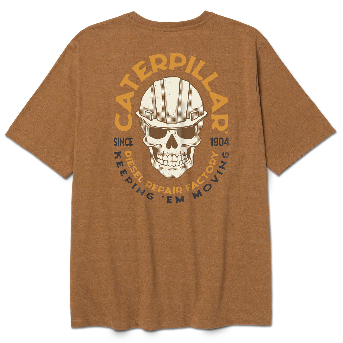 CAT Men's Tough Cut Graphic Pocket Short Sleeve T-Shirt T-Shirts CAT Bronze Heather 2XL Reg