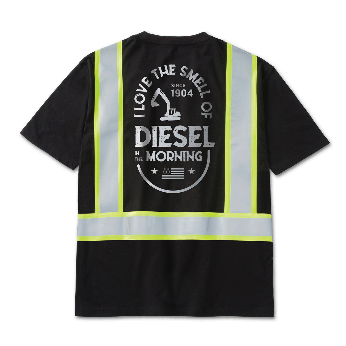 CAT Men's Taped Reflective Graphic Short Sleeve T-Shirt T-Shirts CAT Black/Diesel 2XL Reg