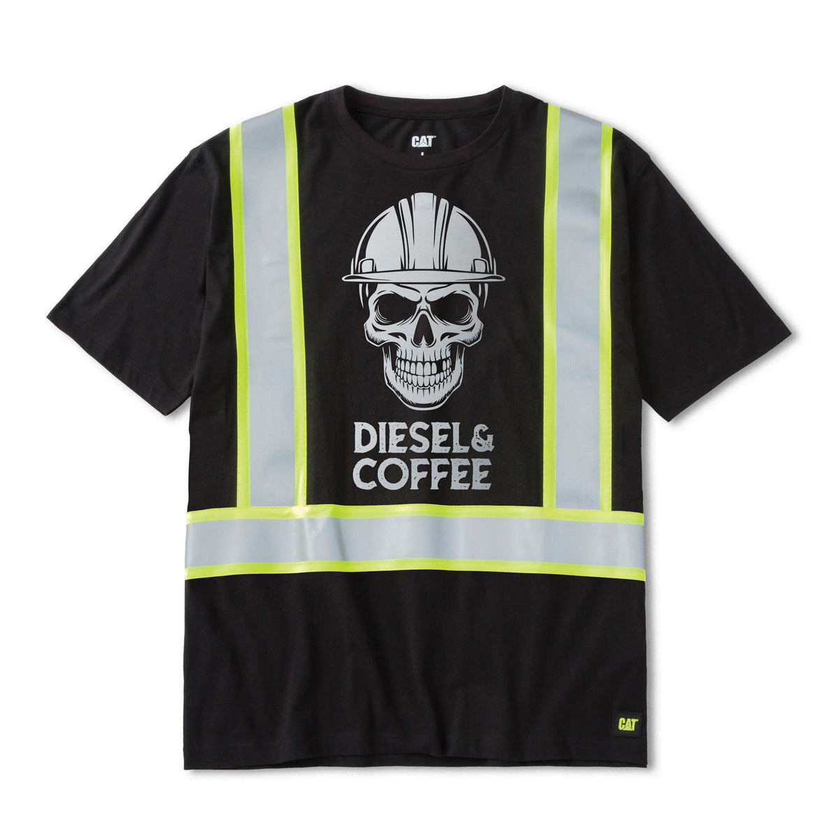 CAT Men's Taped Reflective Graphic Short Sleeve T-Shirt T-Shirts CAT Black/Skull 2XL Reg