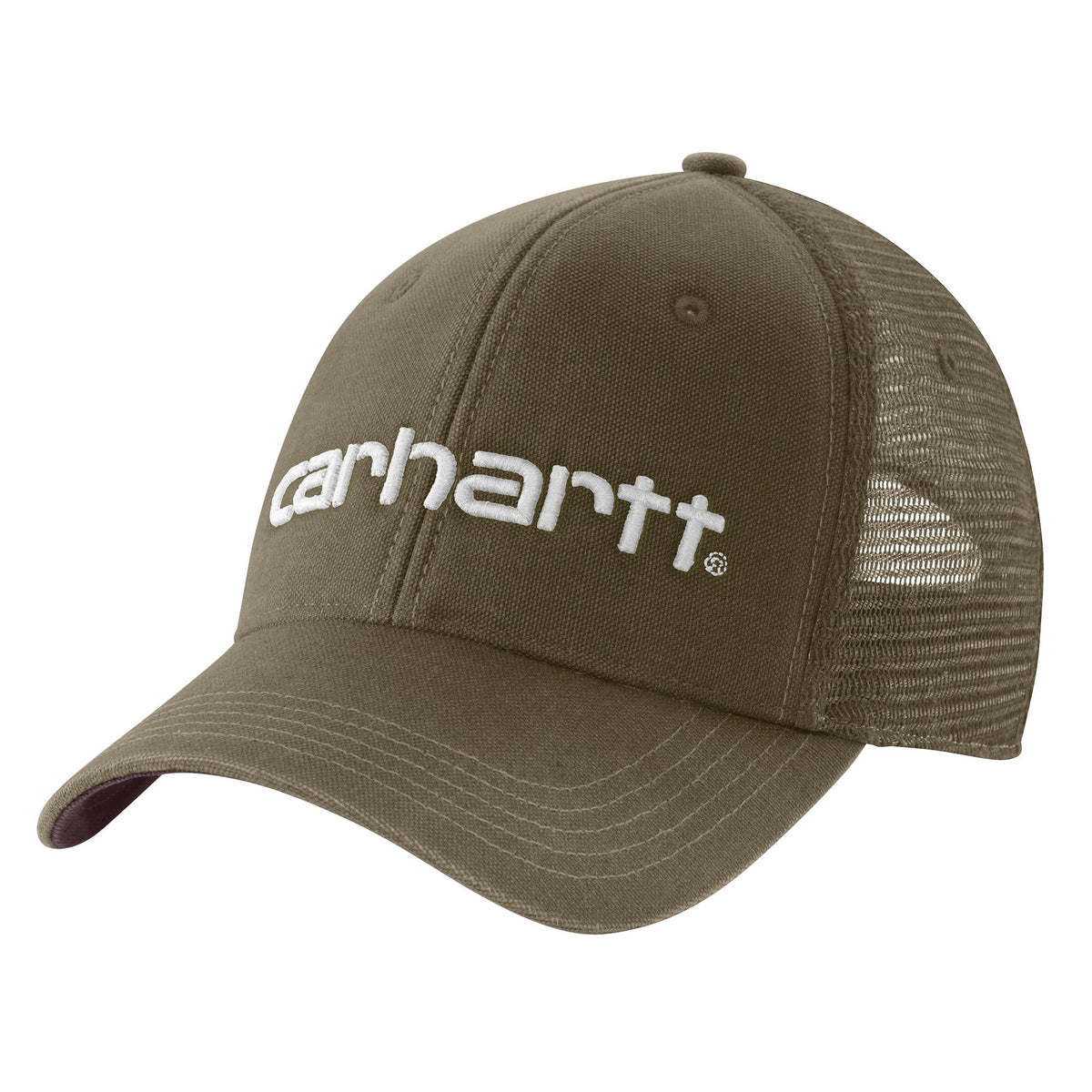 Carhartt Canvas Mesh-Back Logo Graphic Cap Hats & Caps Carhartt Burnished Logs/Blackberry OS