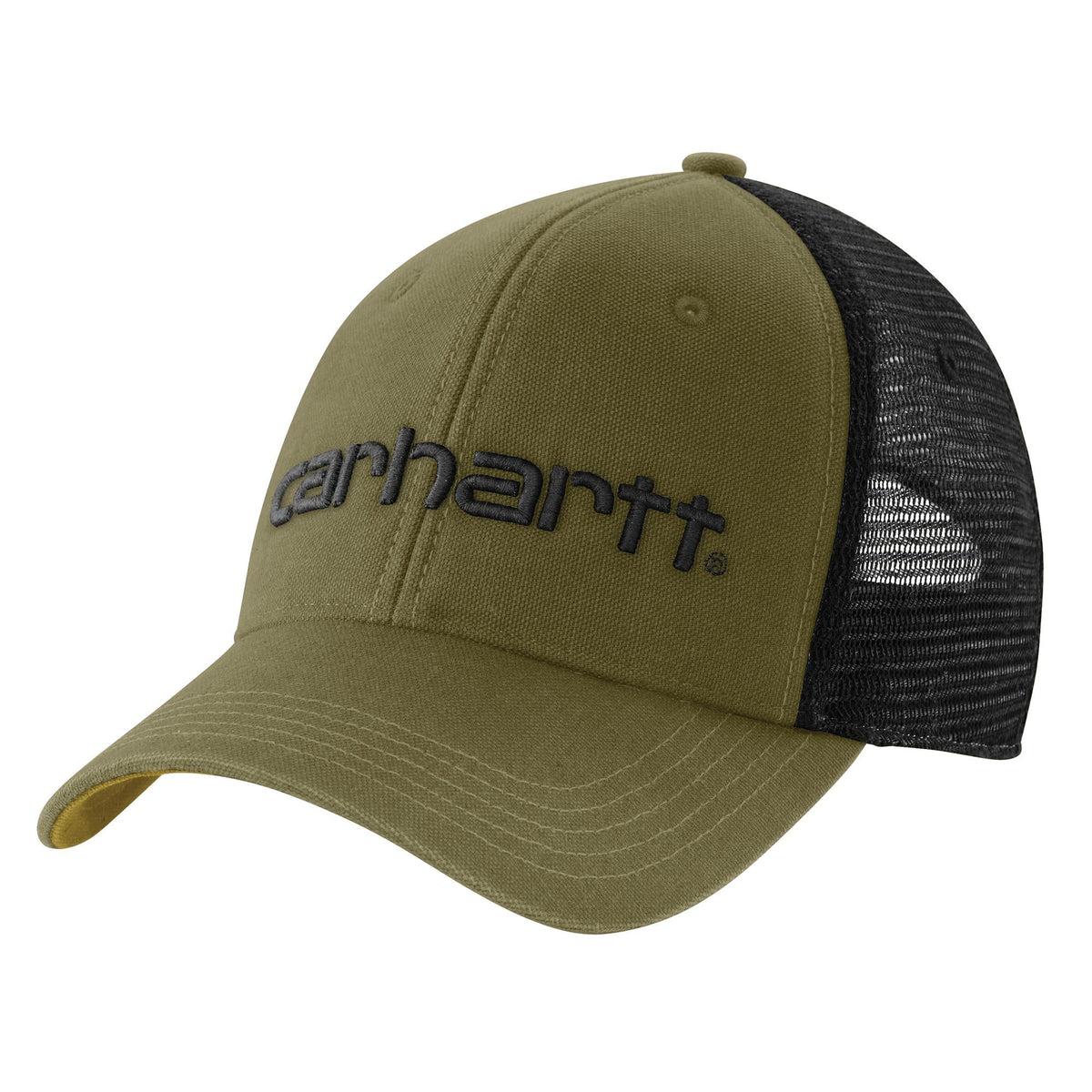 Carhartt Canvas Mesh-Back Logo Graphic Cap Hats & Caps Carhartt Dark Bronzed Green/Black OS