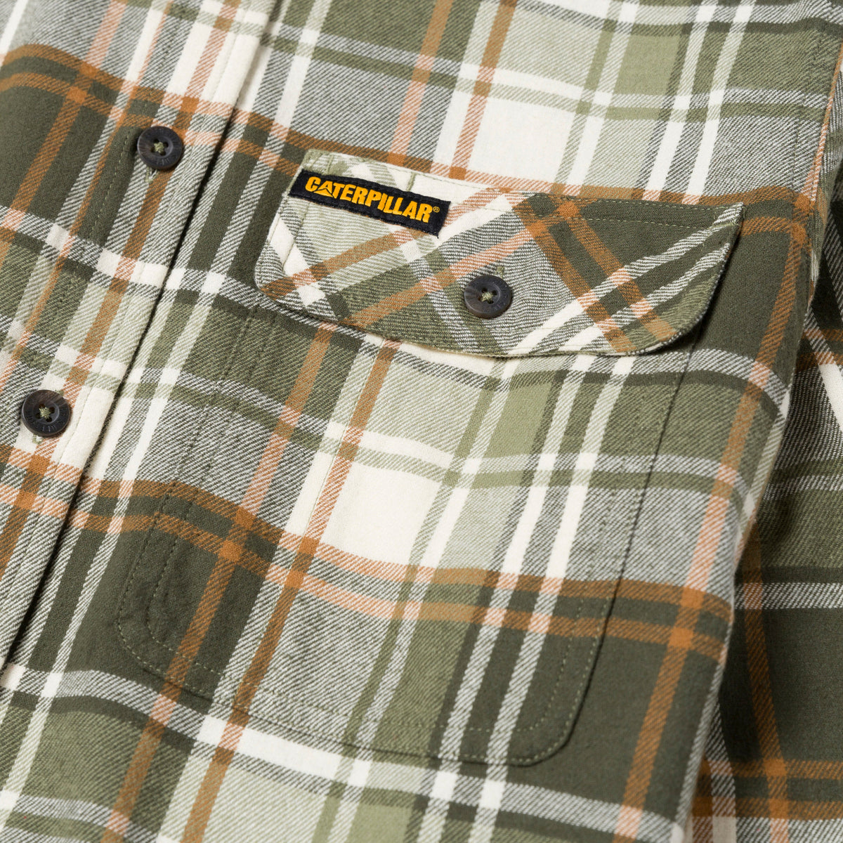 CAT Men's Button-Up Long Sleeve Flannel Work Shirt Work Shirts CAT