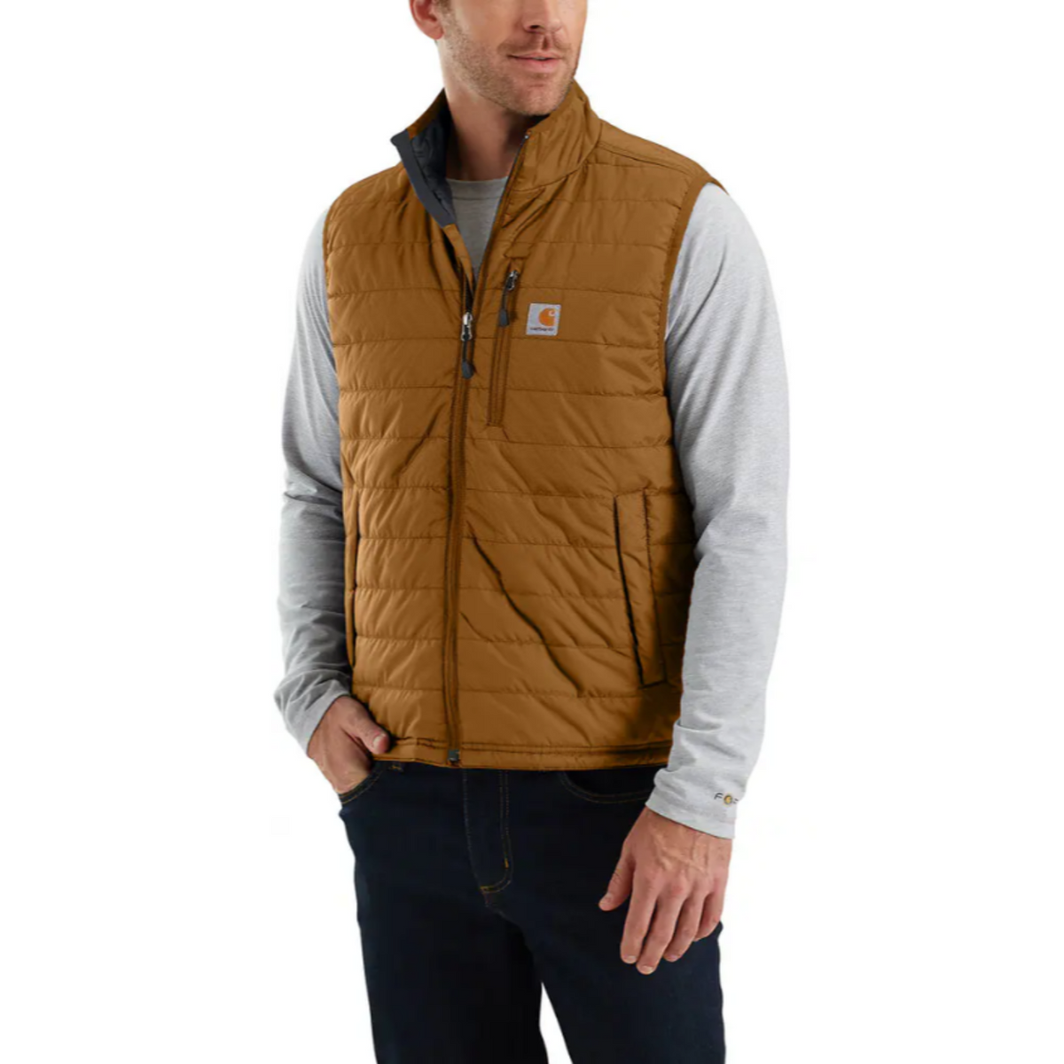 Carhartt Men's Rain Defender® Relaxed Fit Lightweight Insulated Vest Vests Carhartt Carhartt Brown 2XL Reg