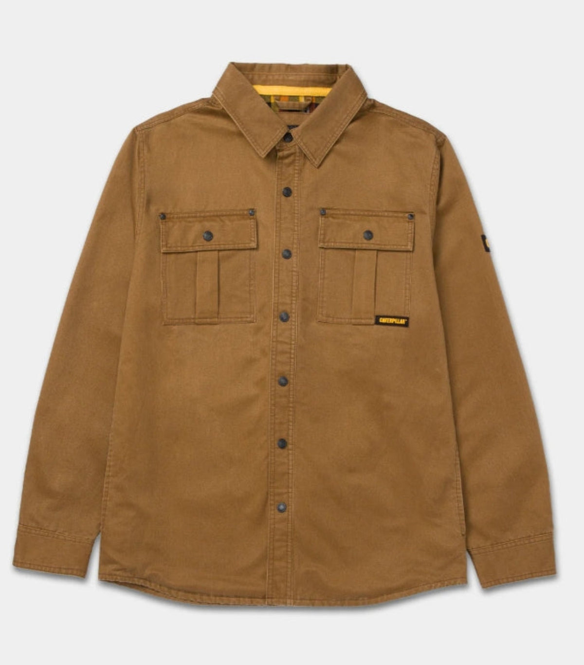 CAT Men's Waxed Cotton Snap-Front Shirt Jacket Jackets & Coats CAT Bronze 2XL Reg