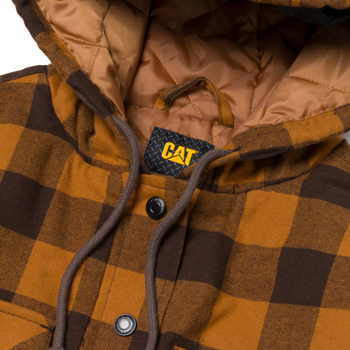 CAT Men's Hooded Flannel Snap-Front Shirt Jac Sweatshirts & Hoodies CAT