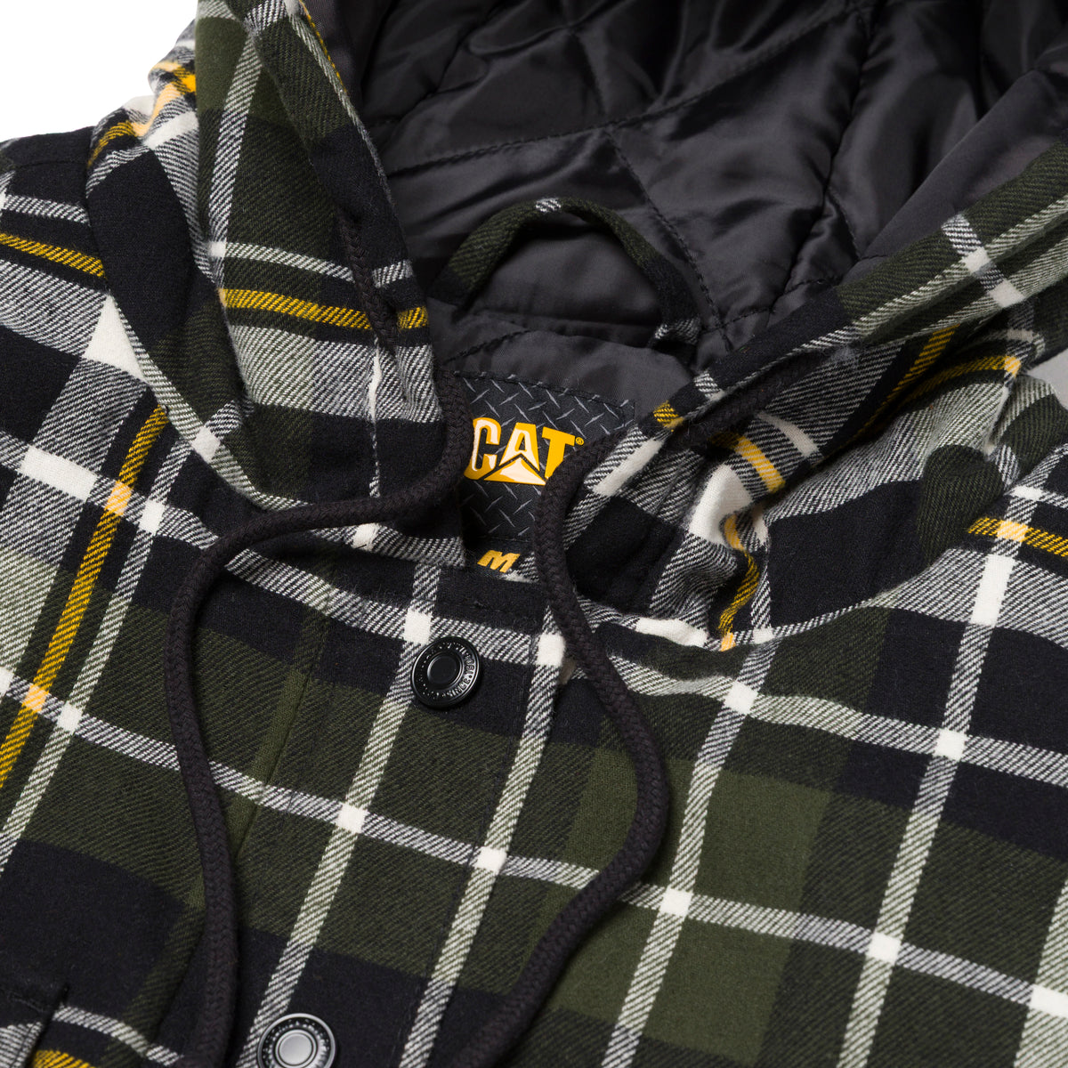 CAT Men's Hooded Flannel Snap-Front Shirt Jac Sweatshirts & Hoodies CAT