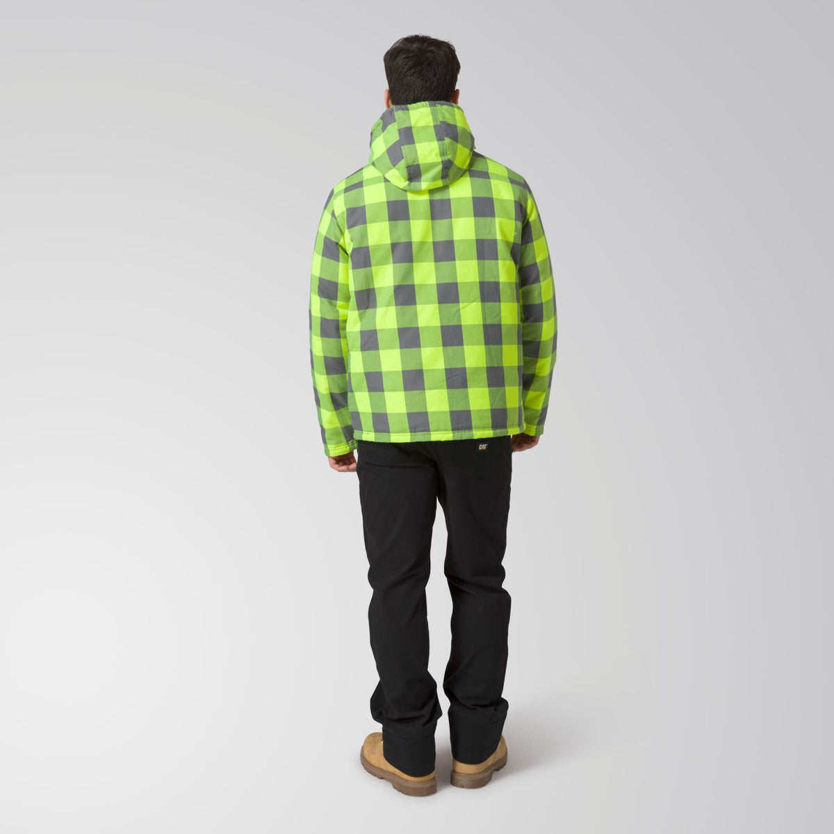CAT Men's EV Snap-Front Hooded Flannel Shirt Jac